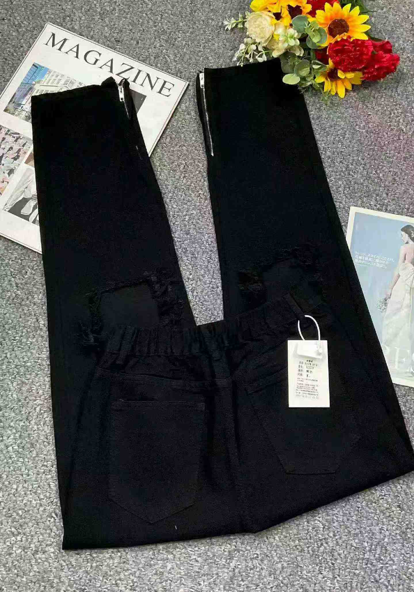 New Summer Men's High Street Ripped Zipper Jeans 790 Pieces - Image 3