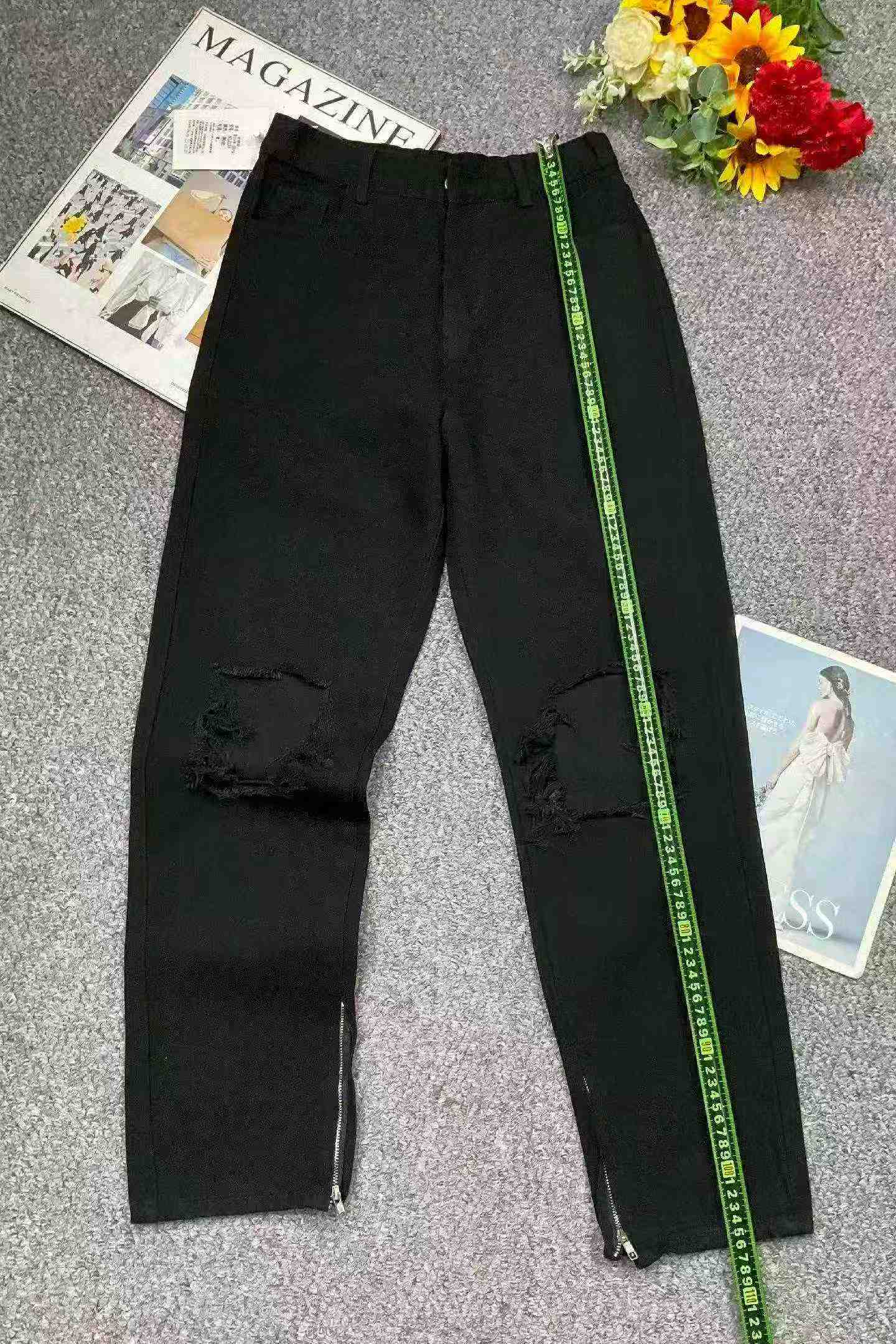 New Summer Men's High Street Ripped Zipper Jeans 790 Pieces - Image 4
