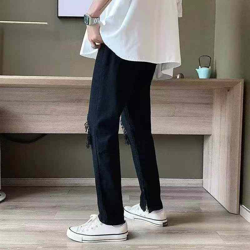 New Summer Men's High Street Ripped Zipper Jeans 790 Pieces - Image 6