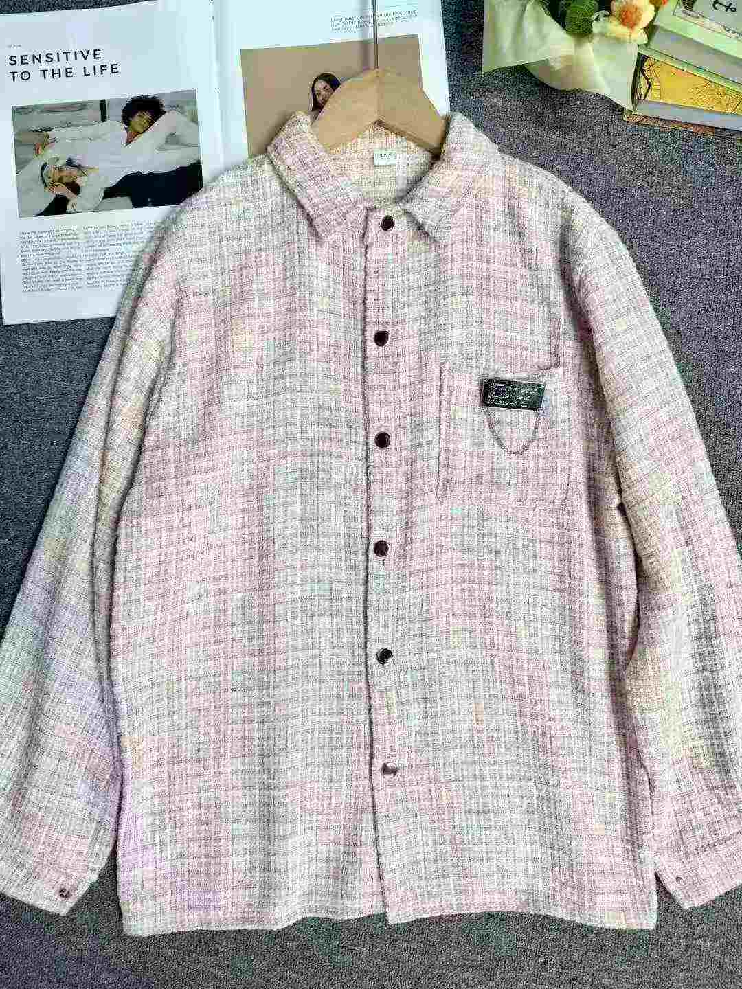 138 Pcs Men's Trendy 2026 New Tweed Style Lapel Loose Casual Long Sleeve Coat - Image 6