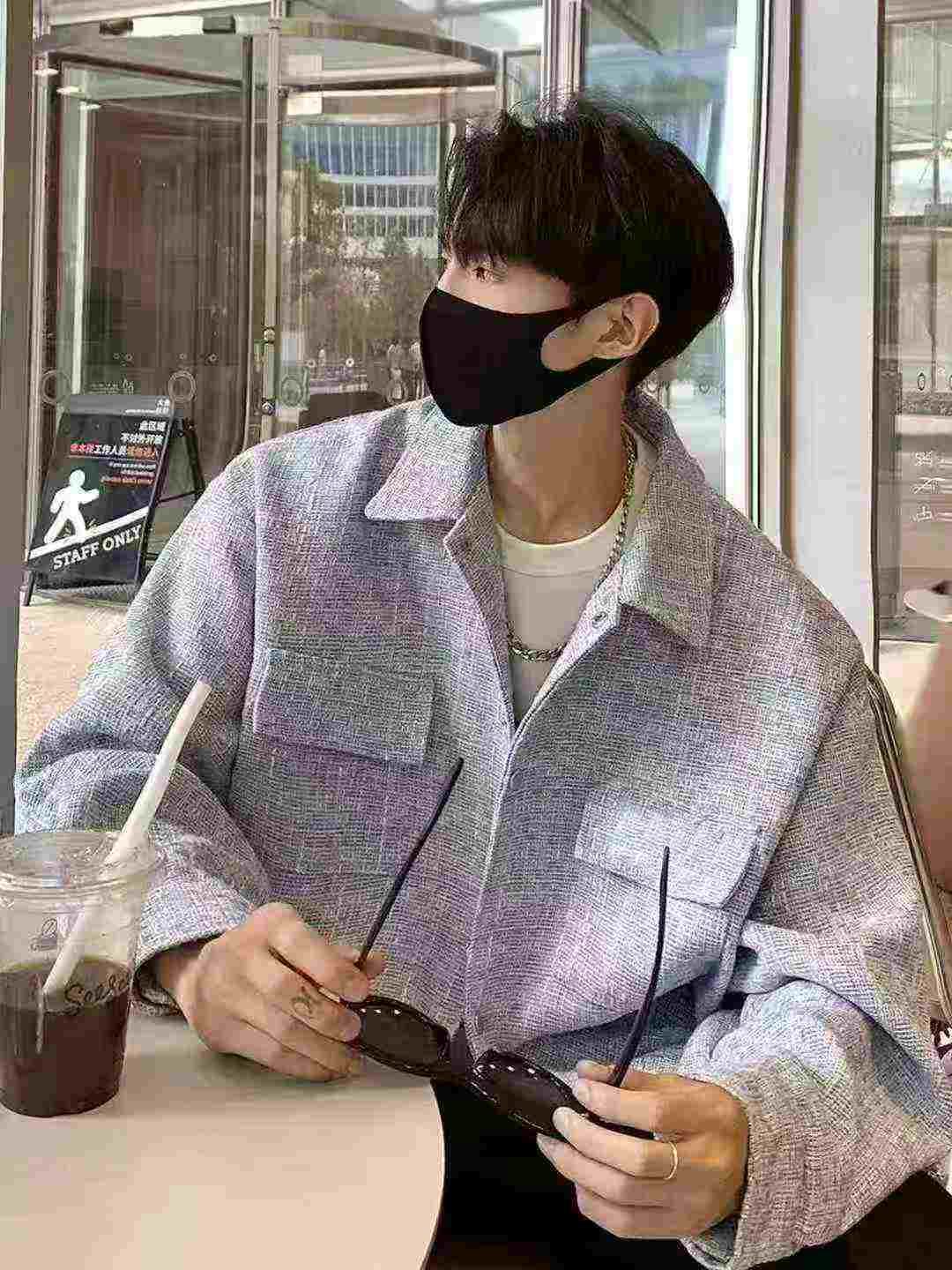 138 Pcs Men's Trendy 2026 New Tweed Style Lapel Loose Casual Long Sleeve Coat - Image 7