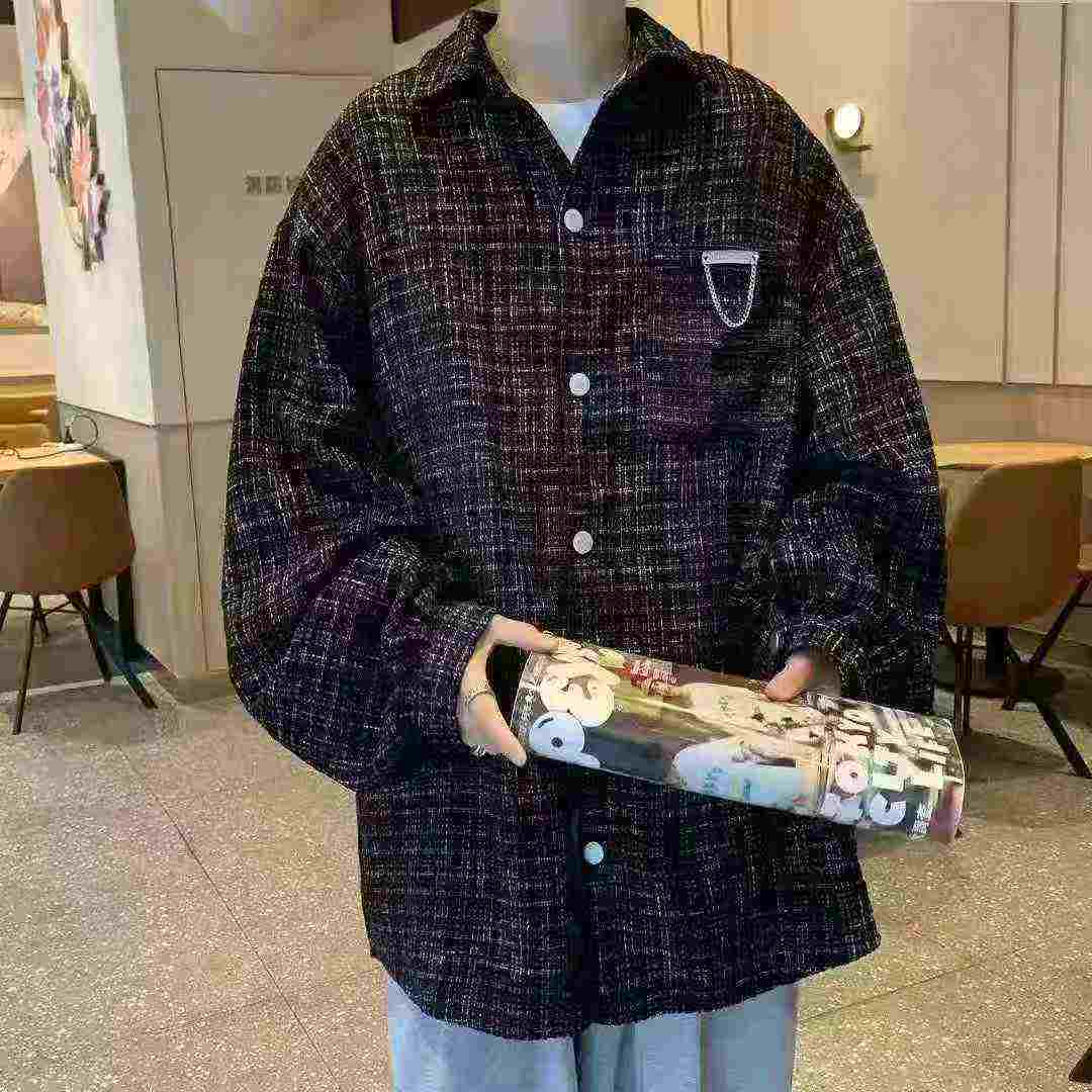 138 Pcs Men's Trendy 2026 New Tweed Style Lapel Loose Casual Long Sleeve Coat - Image 8