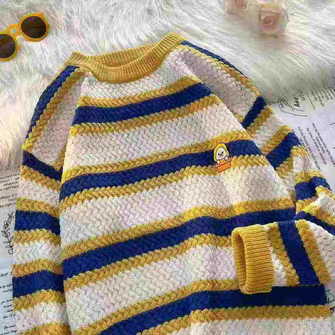Niche Design Retro Striped Loose Men's Knit Sweater, 529 Pieces - Image 5