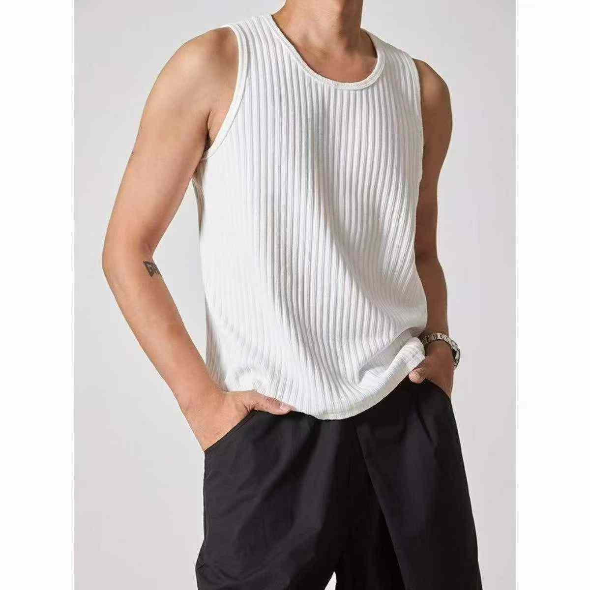 New Summer Men's Casual Loose Ice Silk Stretch Tank Top 355pcs - Image 5