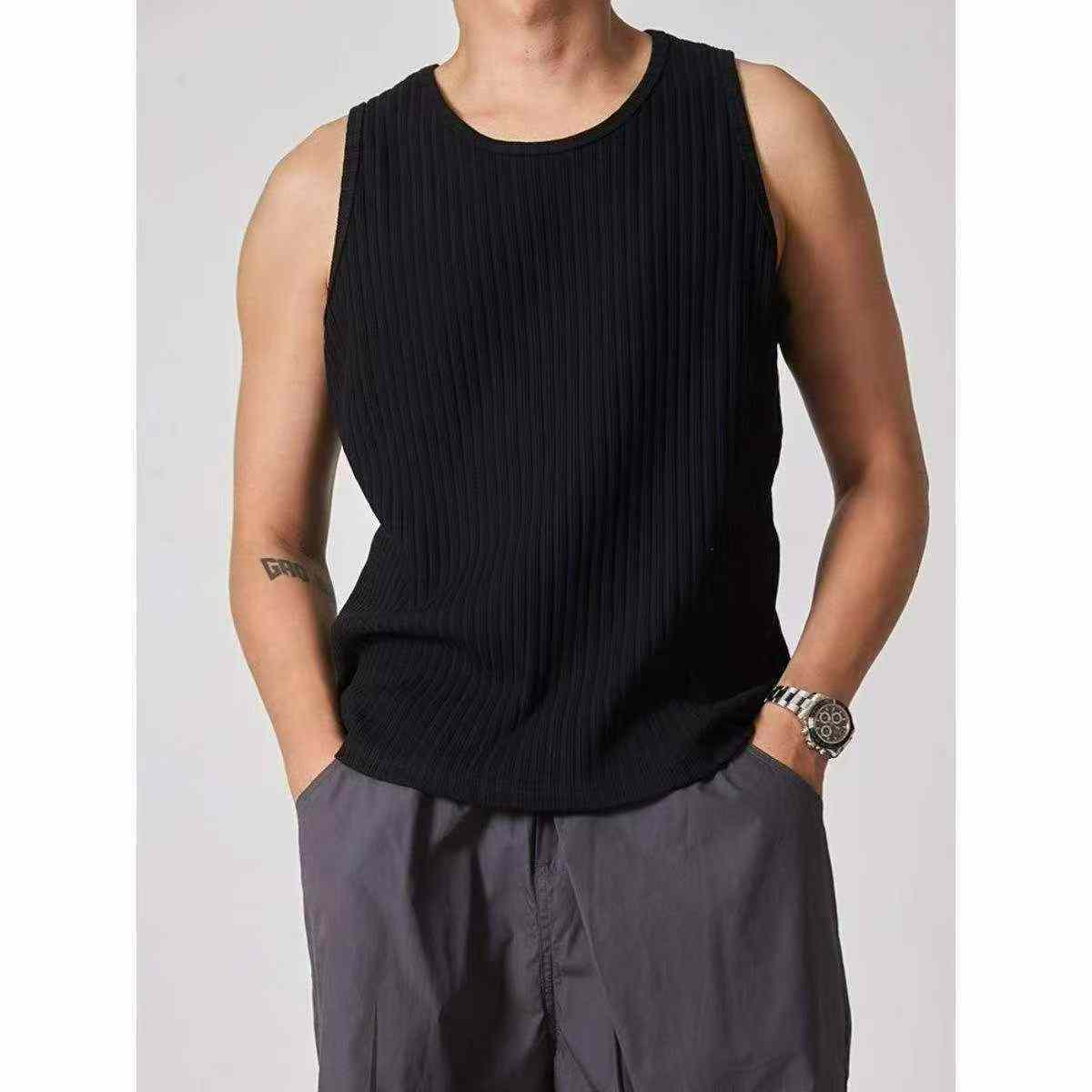 New Summer Men's Casual Loose Ice Silk Stretch Tank Top 355pcs - Image 6