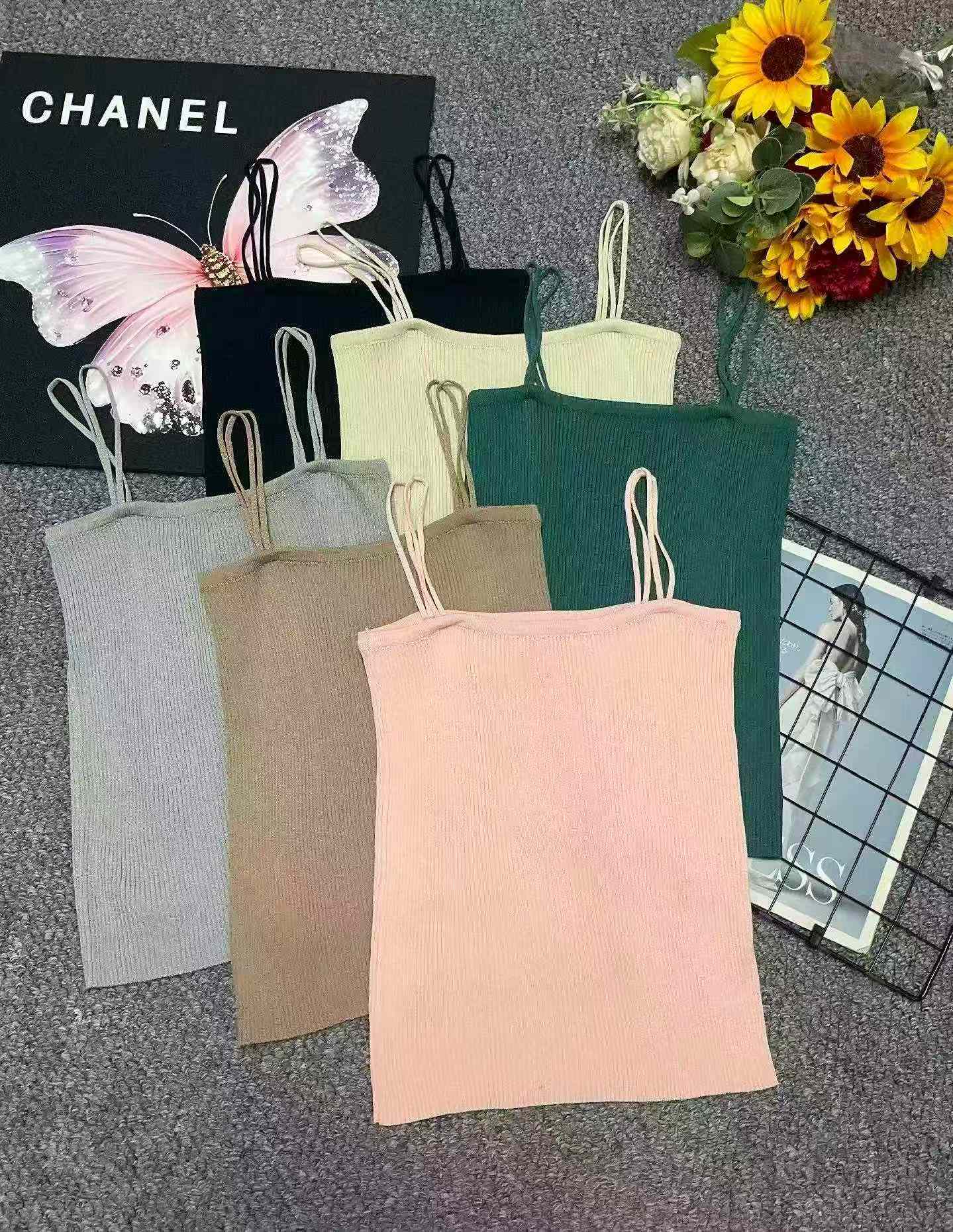 295 Pcs New Summer Plain Slim Elastic Knit Cami Tank Top - Image 2