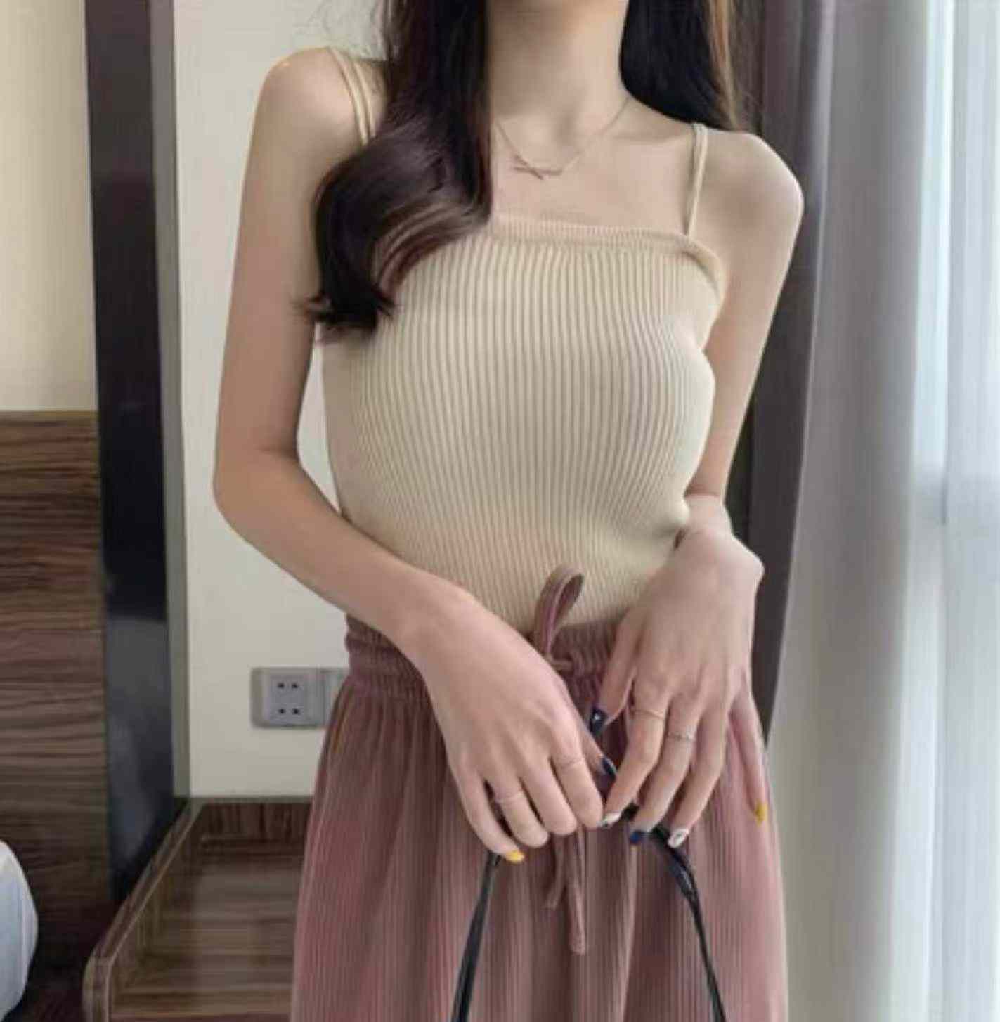 295 Pcs New Summer Plain Slim Elastic Knit Cami Tank Top - Image 7