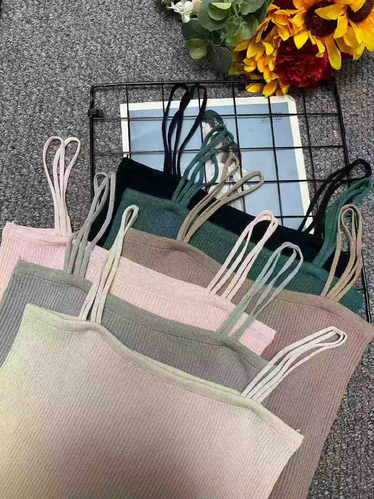 295 Pcs New Summer Plain Slim Elastic Knit Cami Tank Top - Image 9