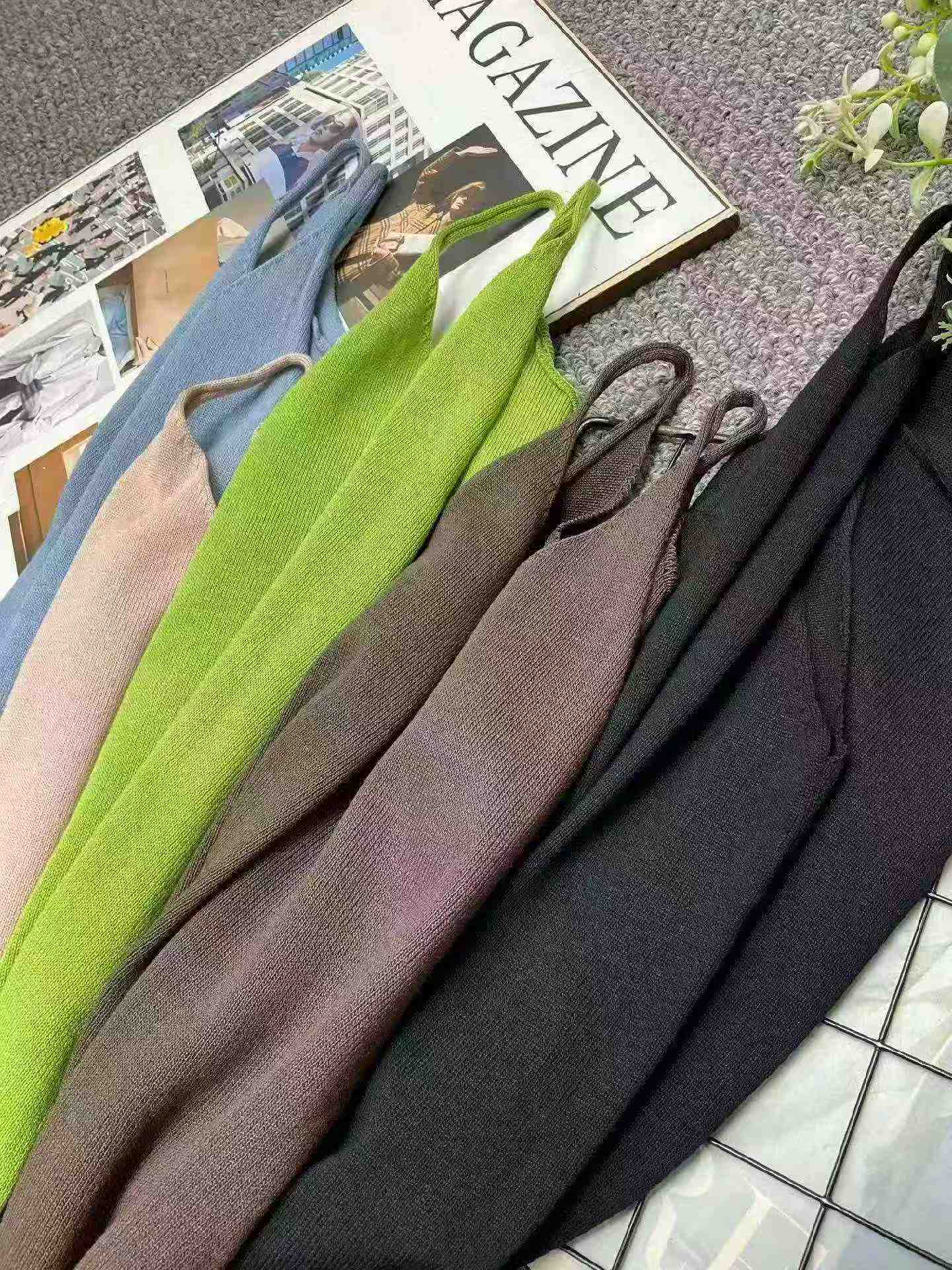 Summer New Plain Loose Ice Silk Knit Camisole Tank Tops, 1260 Pieces - Image 9