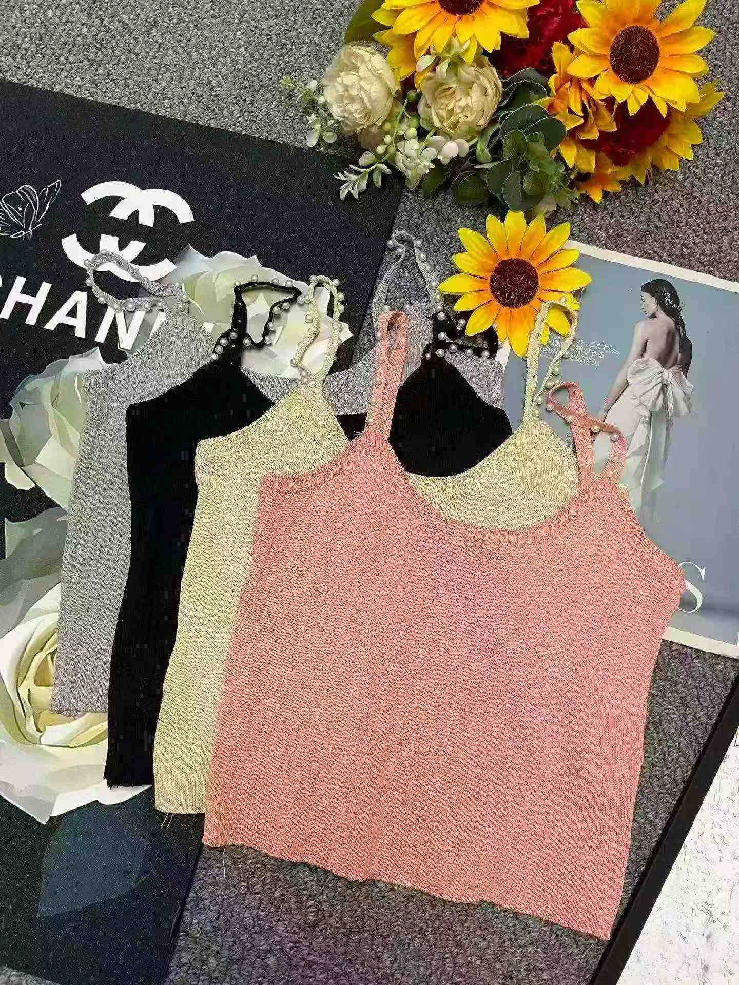 Summer Fresh Beaded Knit Camisole 1050PCS - Image 3