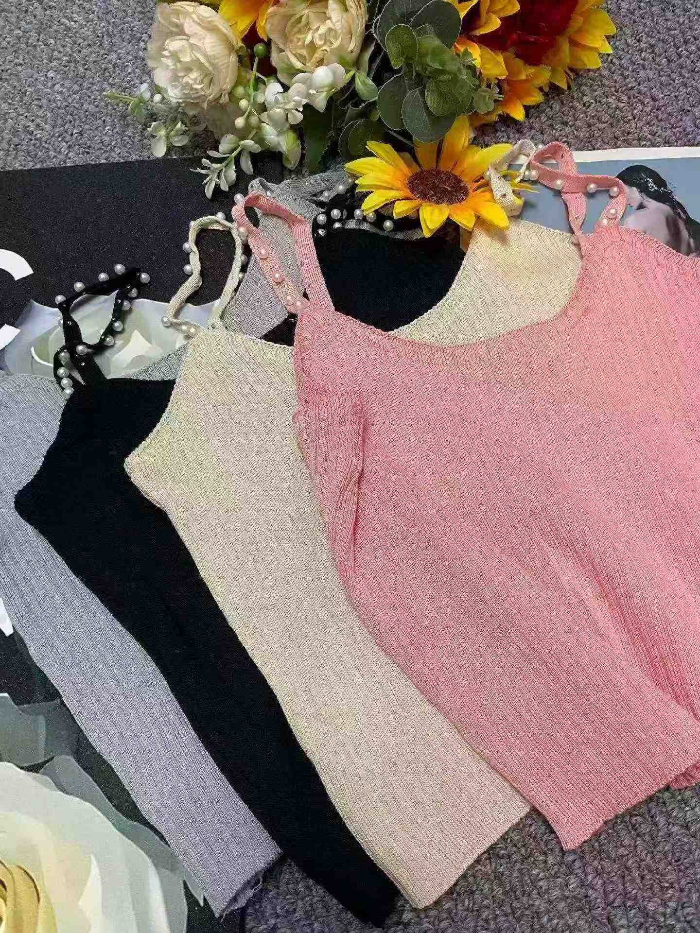 Summer Fresh Beaded Knit Camisole 1050PCS - Image 7