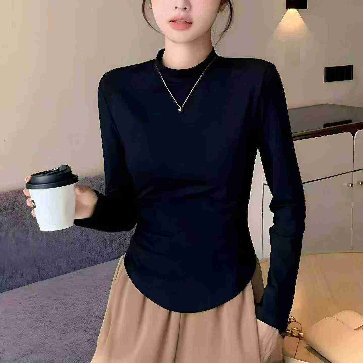 169 Pcs High Quality Black Crew Neck Long Sleeve Irregular Knit Sweater - Image 6