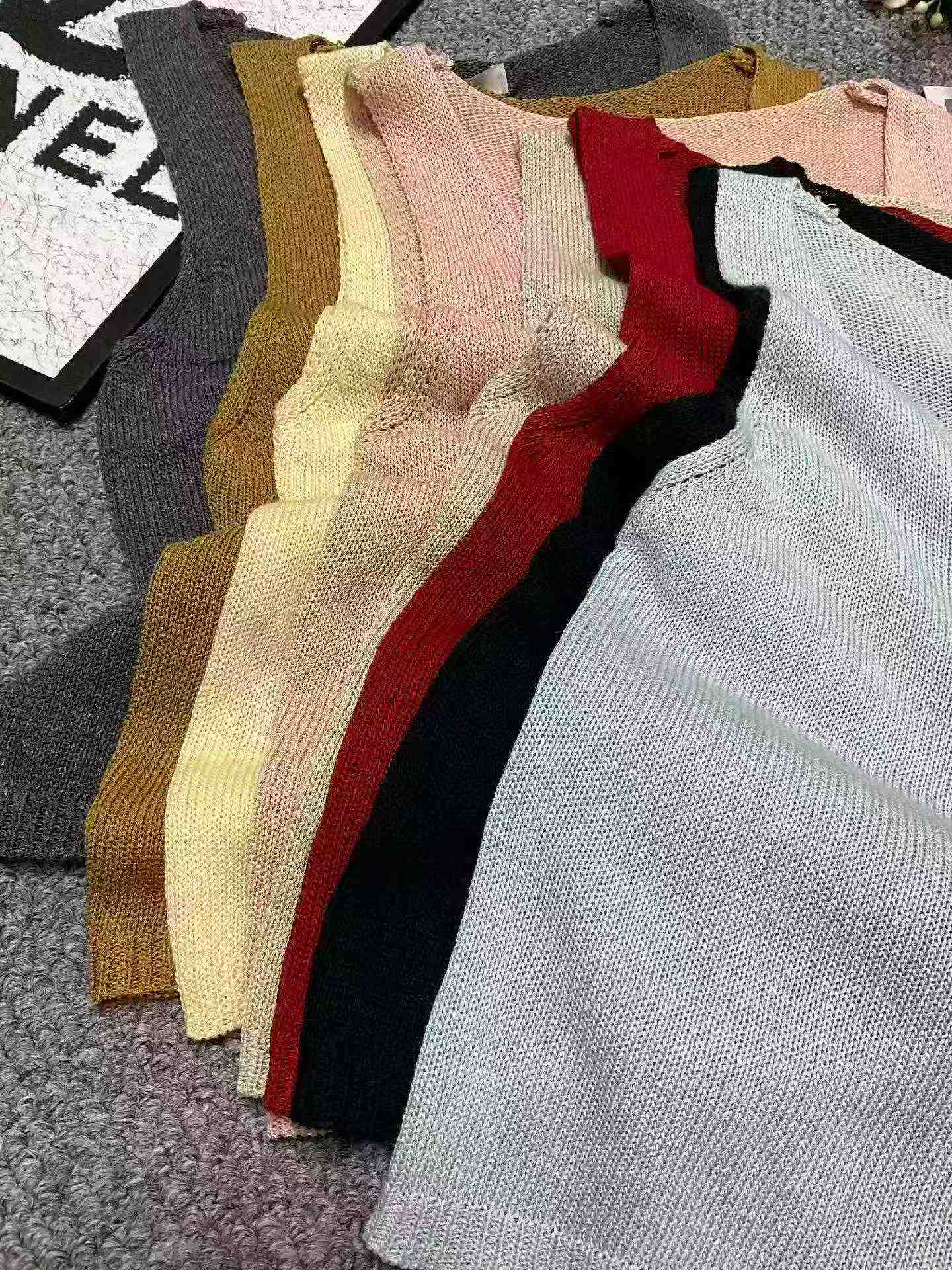 Novedad de Verano: Chaleco de punto con cuello en V de Tencel y lino de diseño nicho, 599 piezas - Image 9