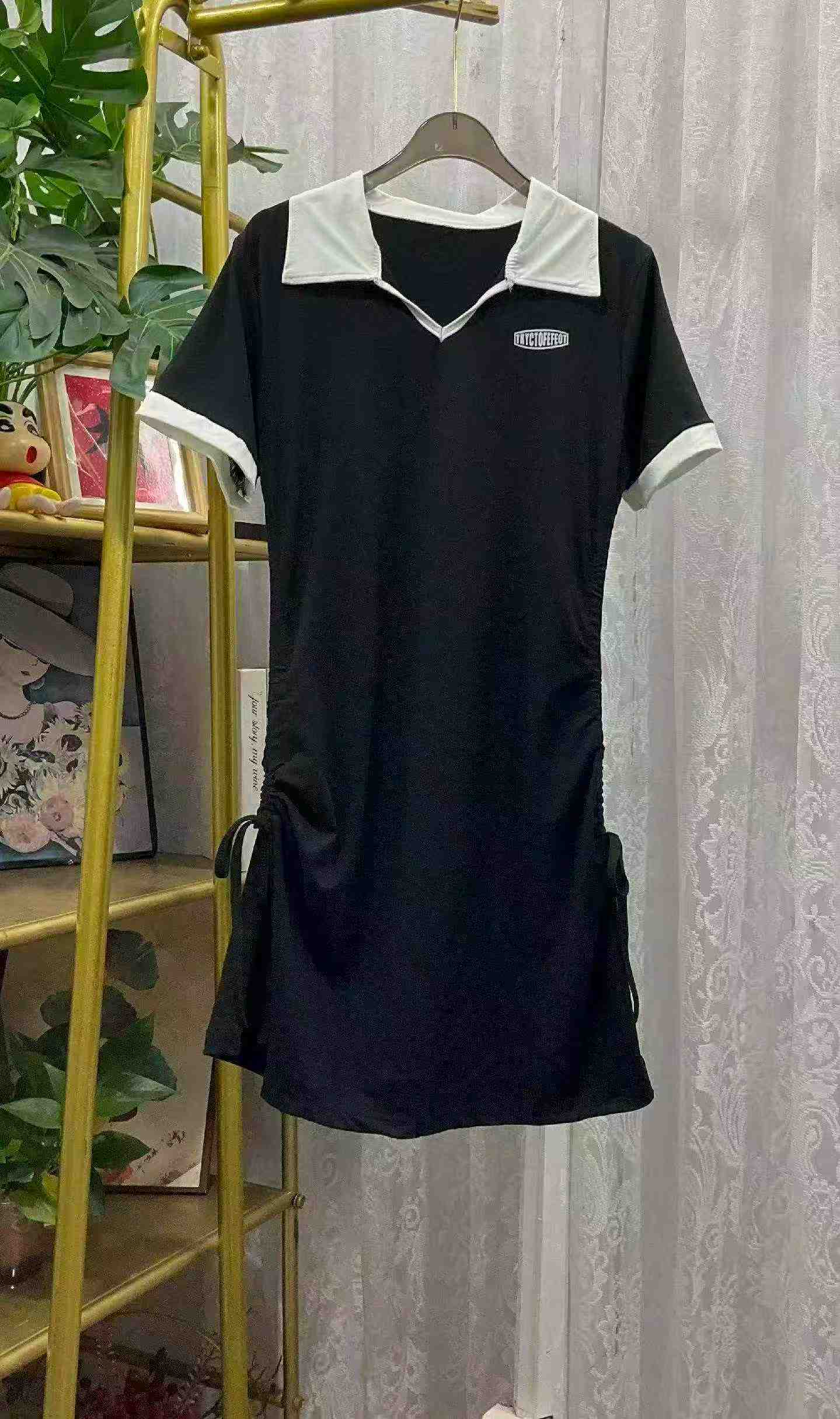 New Summer Slim Waist Polo Dress For Women, About 700 Pieces Stock Wholesale - Image 2
