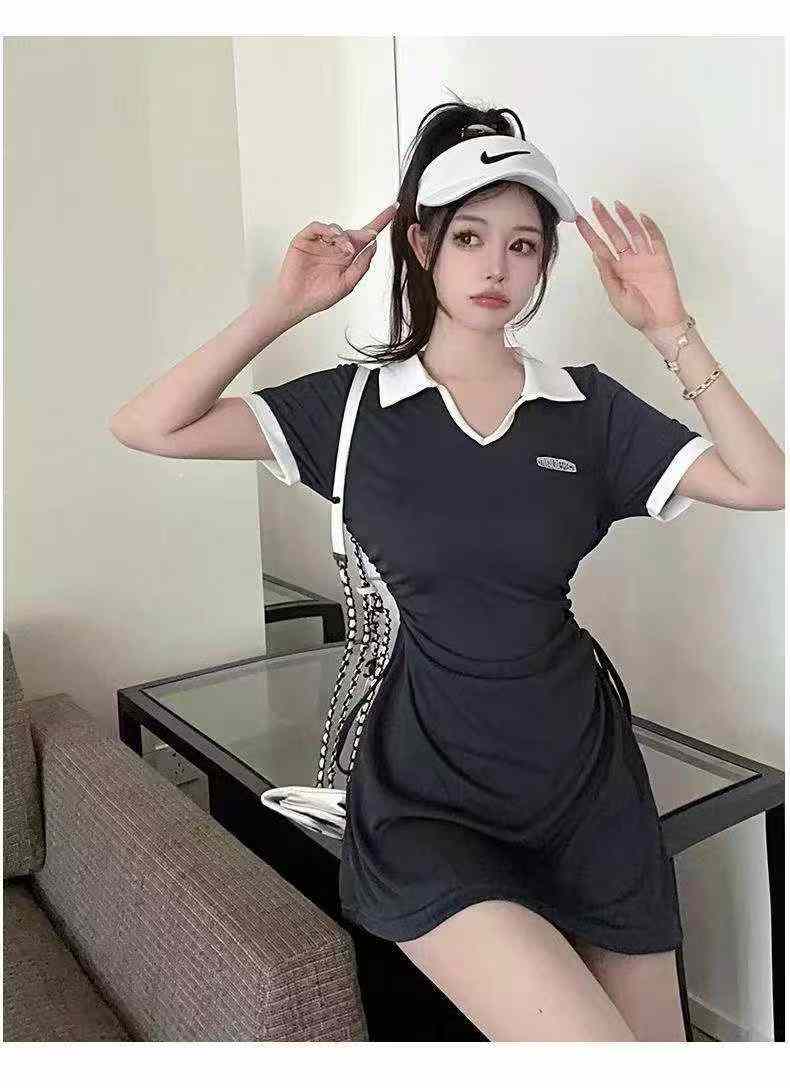 New Summer Slim Waist Polo Dress For Women, About 700 Pieces Stock Wholesale - Image 5