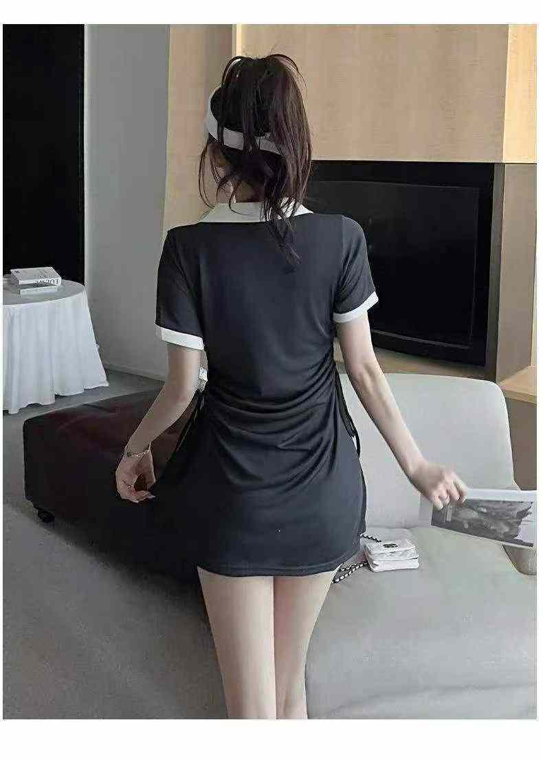 New Summer Slim Waist Polo Dress For Women, About 700 Pieces Stock Wholesale - Image 7