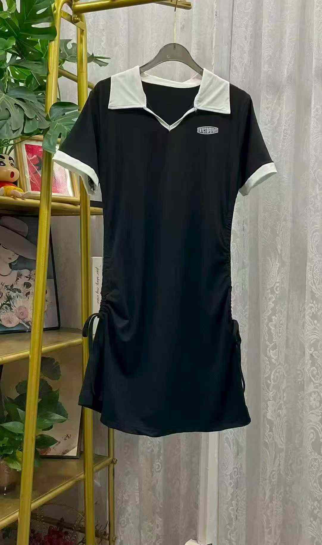 New Summer Slim Waist Polo Dress For Women, About 700 Pieces Stock Wholesale - Image 9