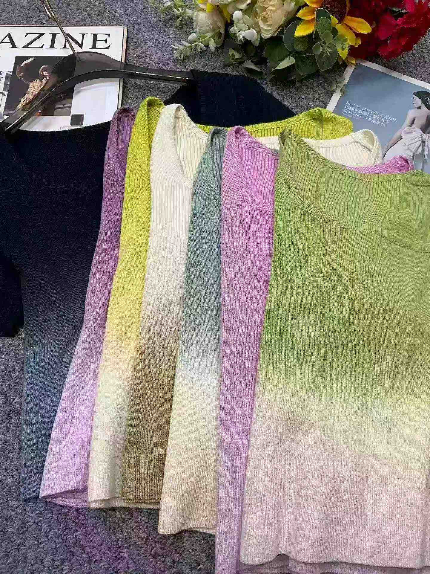 Summer New Gradient Ice Silk Knit Short Sleeve T-shirt, 1260 Pcs - Image 9