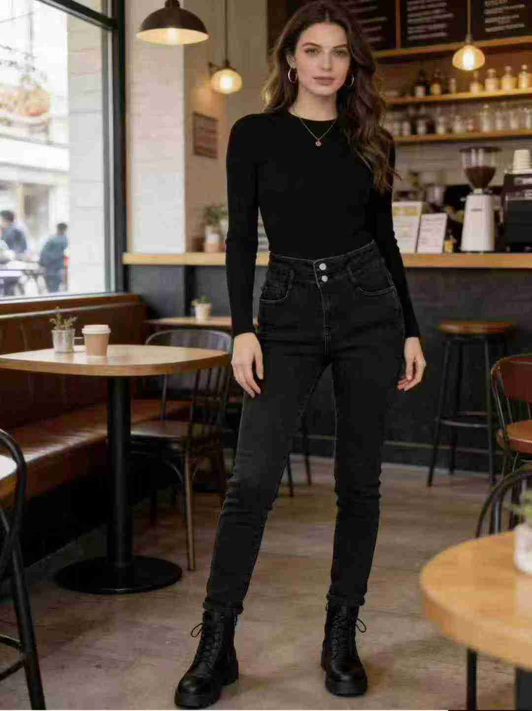 92 Pieces High Elastic Fleece Lined Skinny Jeans Clearance - Image 4