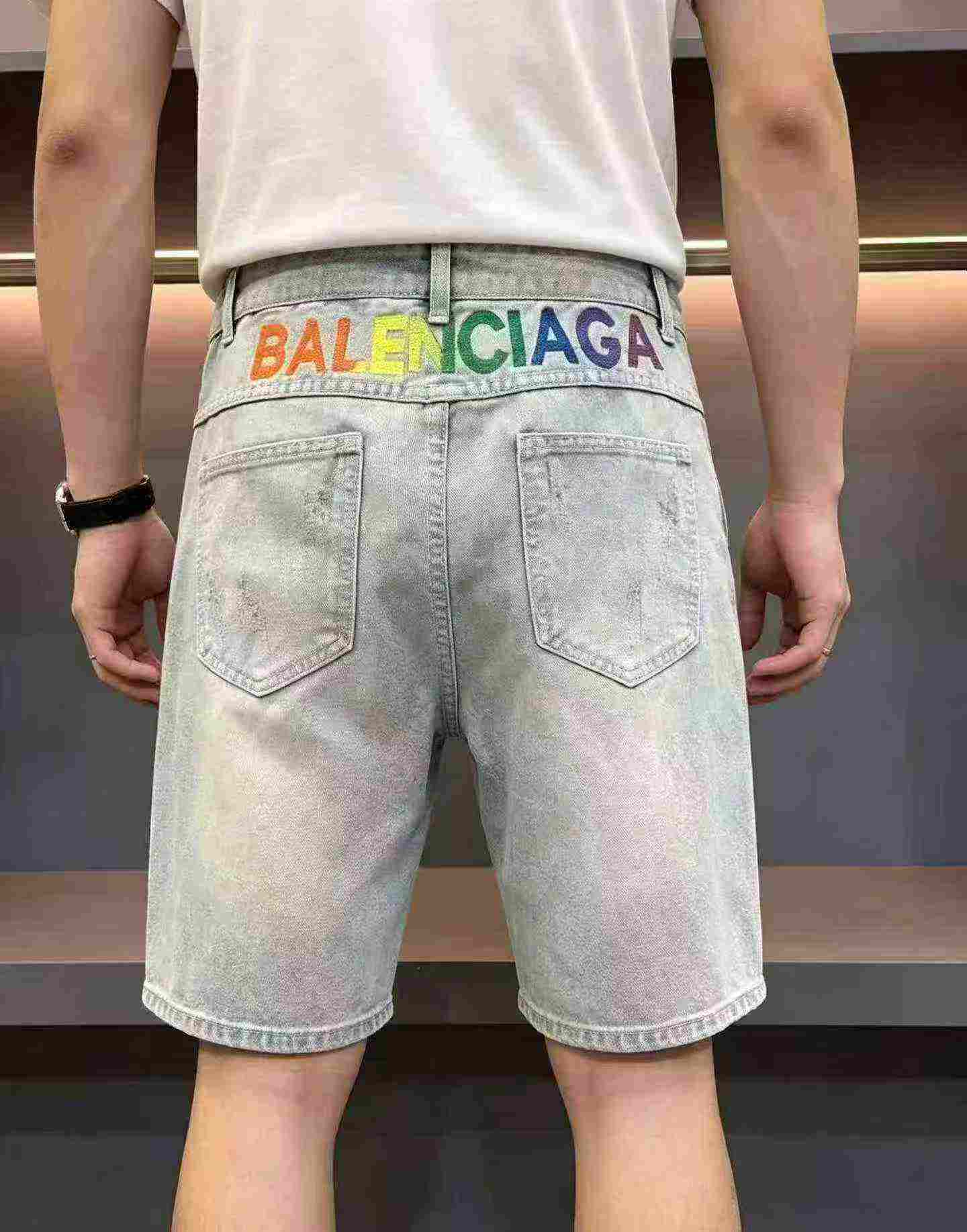 Men's Slim Luxury Embroidered Vintage Denim Shorts About 903 Pieces - Image 2