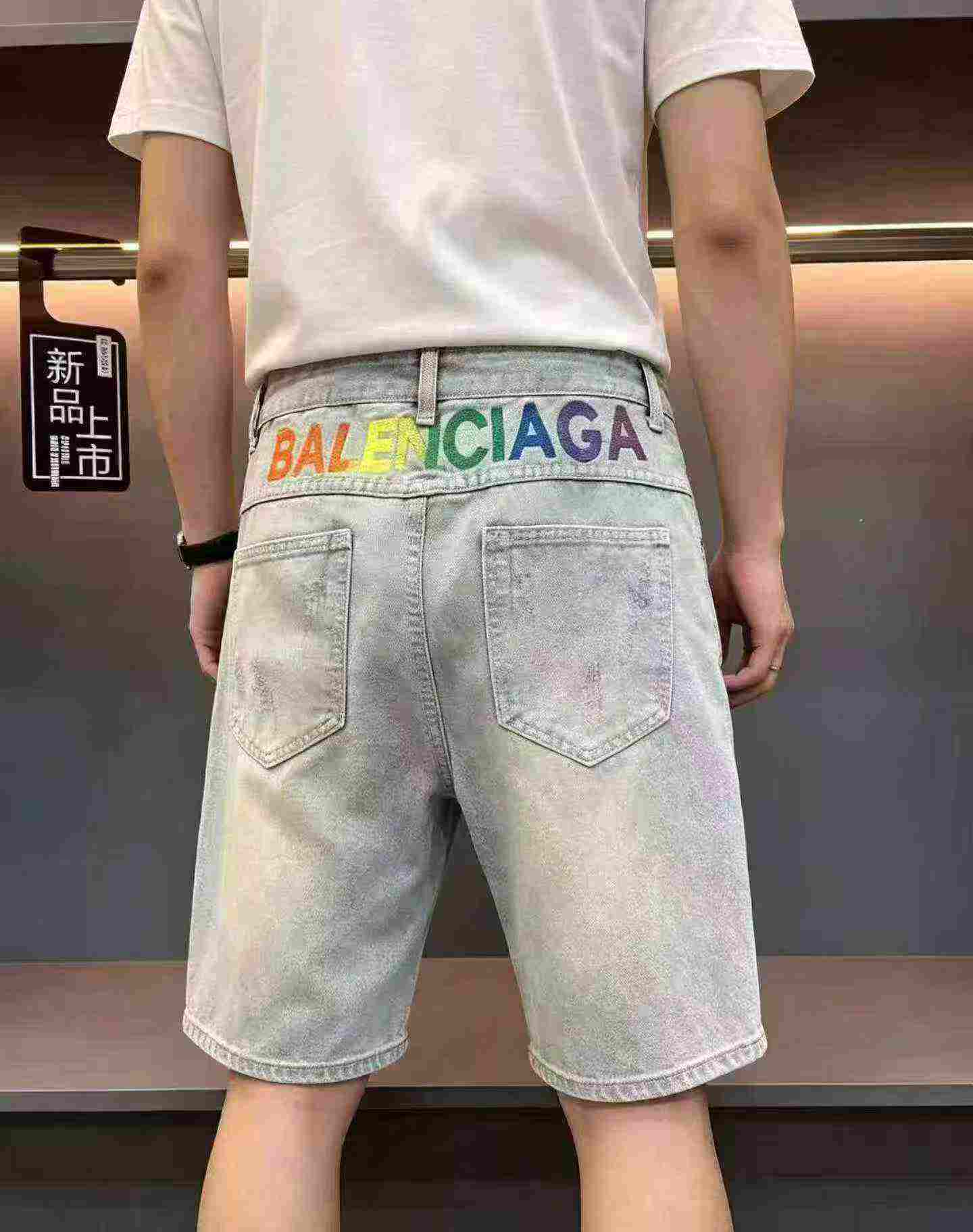 Men's Slim Luxury Embroidered Vintage Denim Shorts About 903 Pieces - Image 3