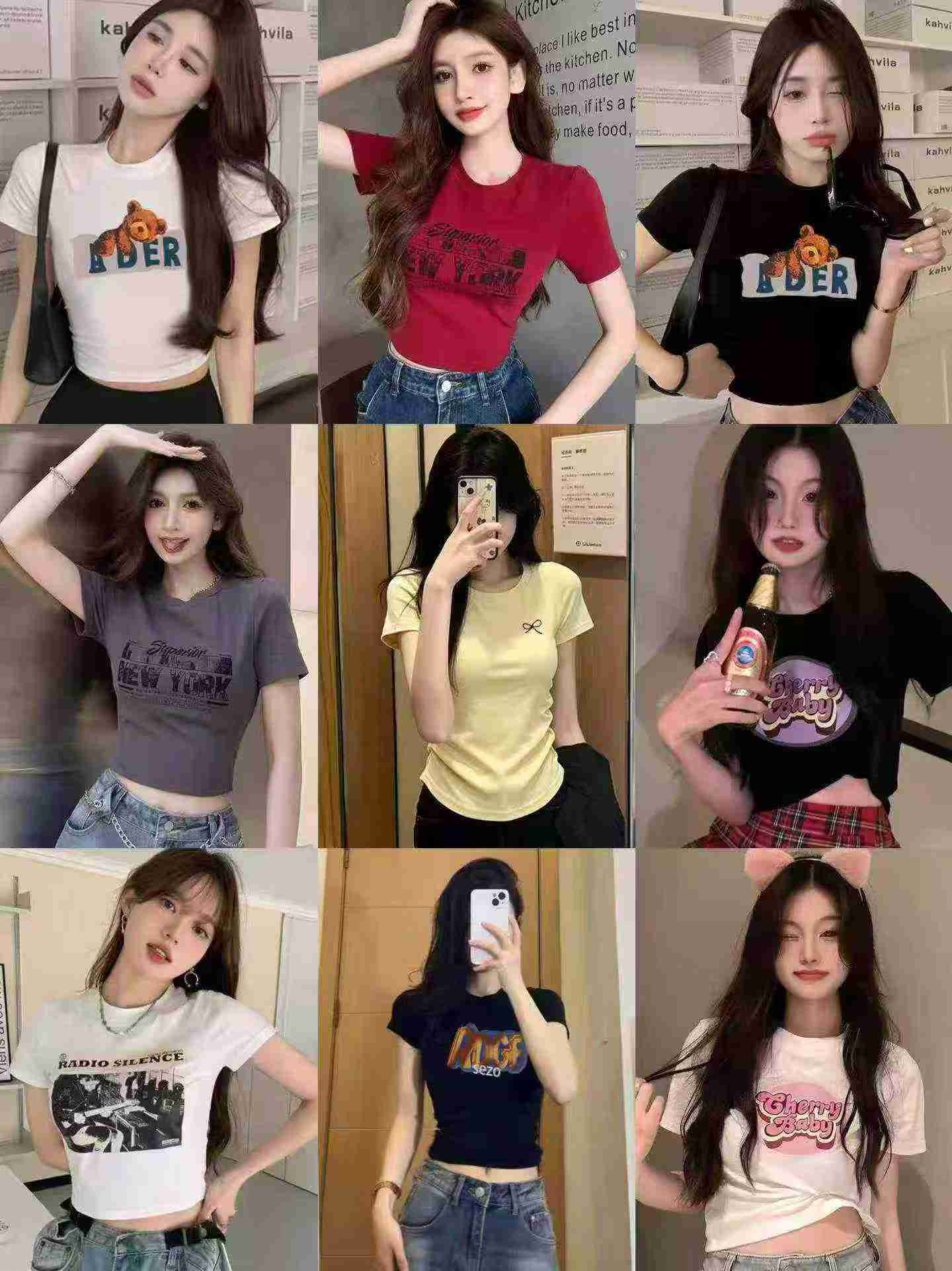 4000 Pcs American Style Spicy Girl Cotton T-Shirts Bulk Clearance - Image 2