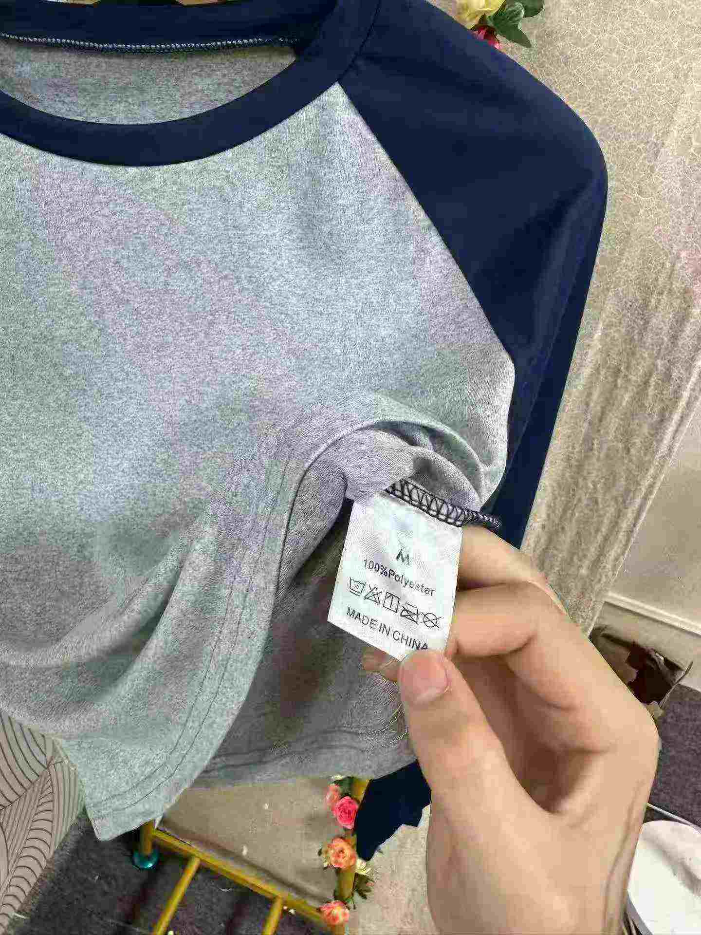 Women's Spring Autumn Contrast Raglan Long Sleeve Slim Crop Top, Total 80 Pieces - Image 8