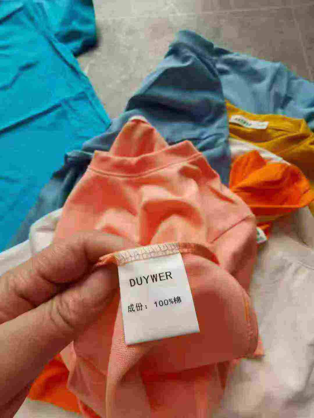 About 1500pcs 100% Cotton Kids Solid Short Sleeve T-shirts Size 90-150 - Image 4