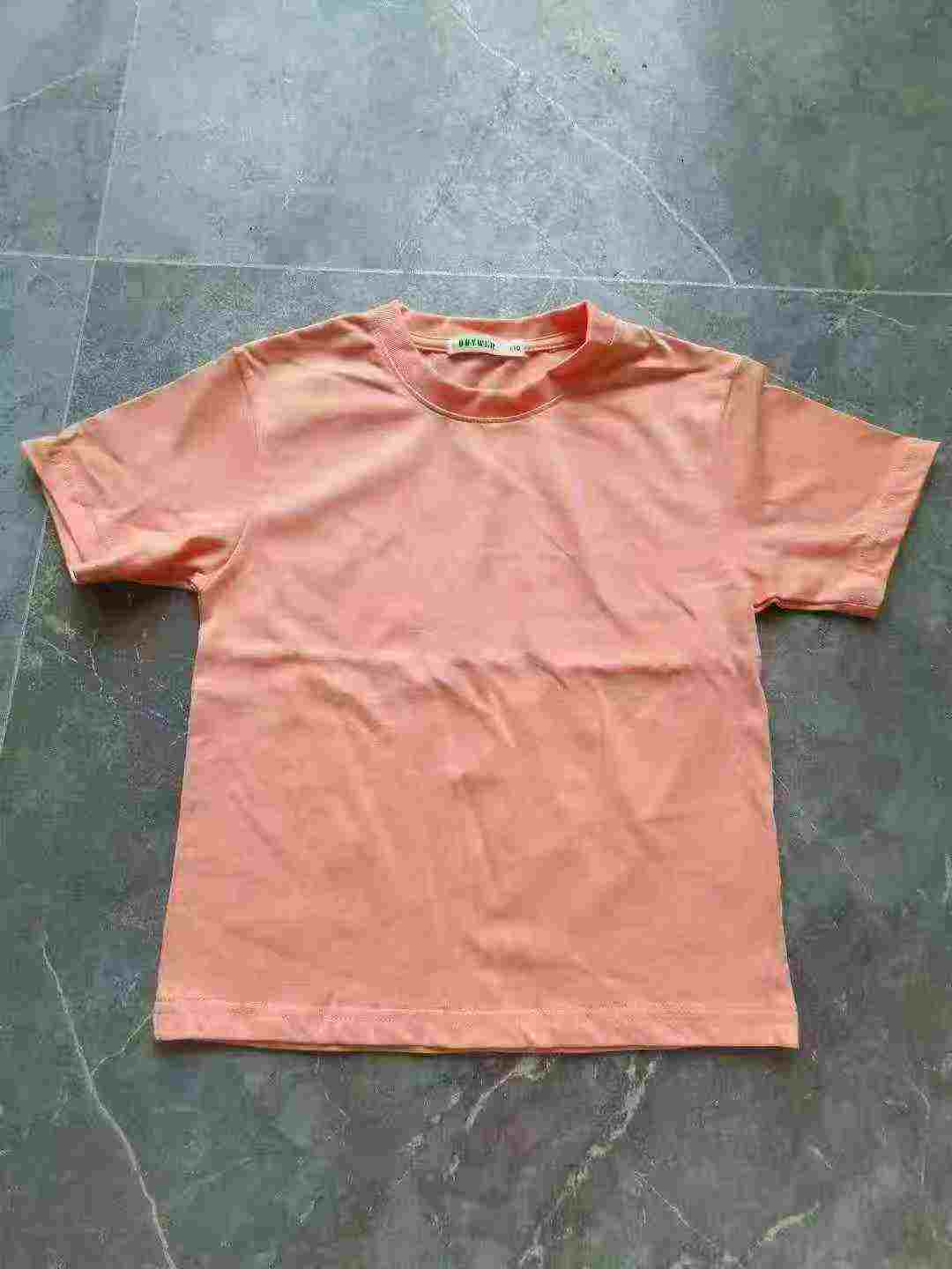 About 1500pcs 100% Cotton Kids Solid Short Sleeve T-shirts Size 90-150 - Image 6