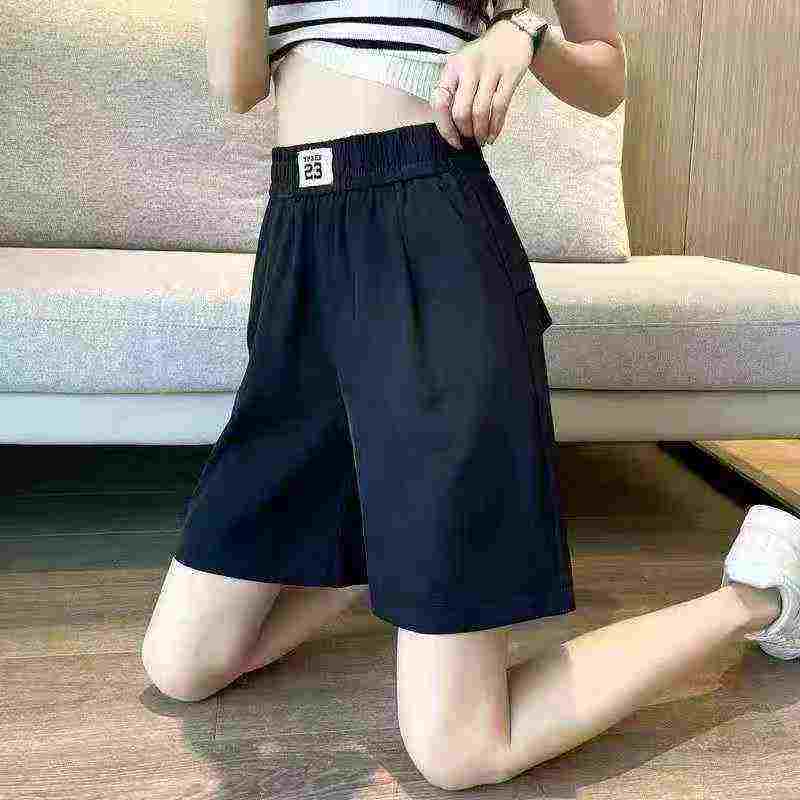 Shorts d'été décontractés amples pour femme, à taille haute, à jambe large, de coupe A, environ 1380 pièces - Image 2