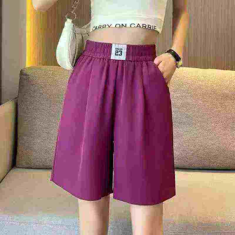 Shorts d'été décontractés amples pour femme, à taille haute, à jambe large, de coupe A, environ 1380 pièces - Image 3