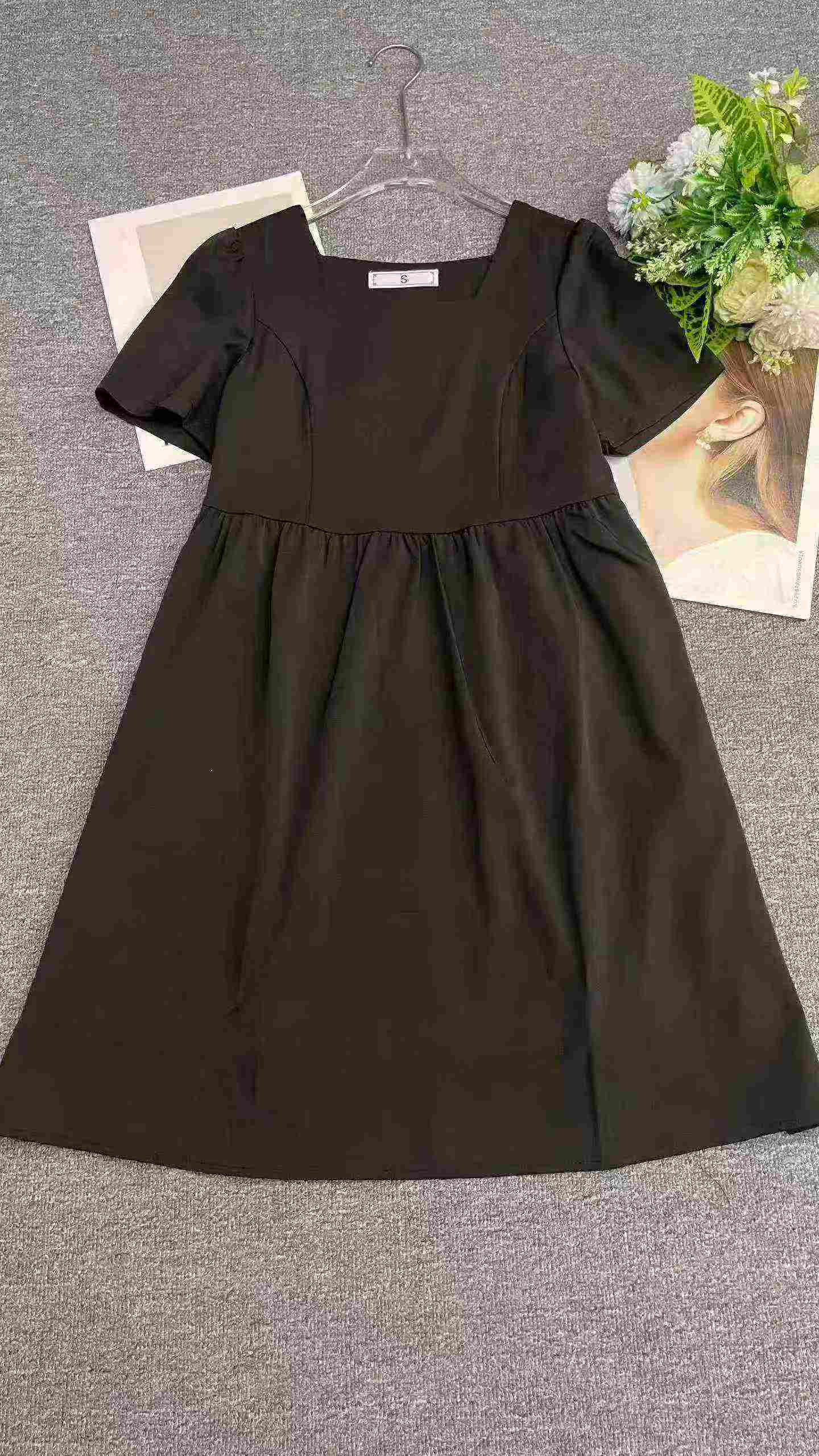 76 Pcs Recycled Korean Style Square Neck Fashion Little Black Dress - Image 3