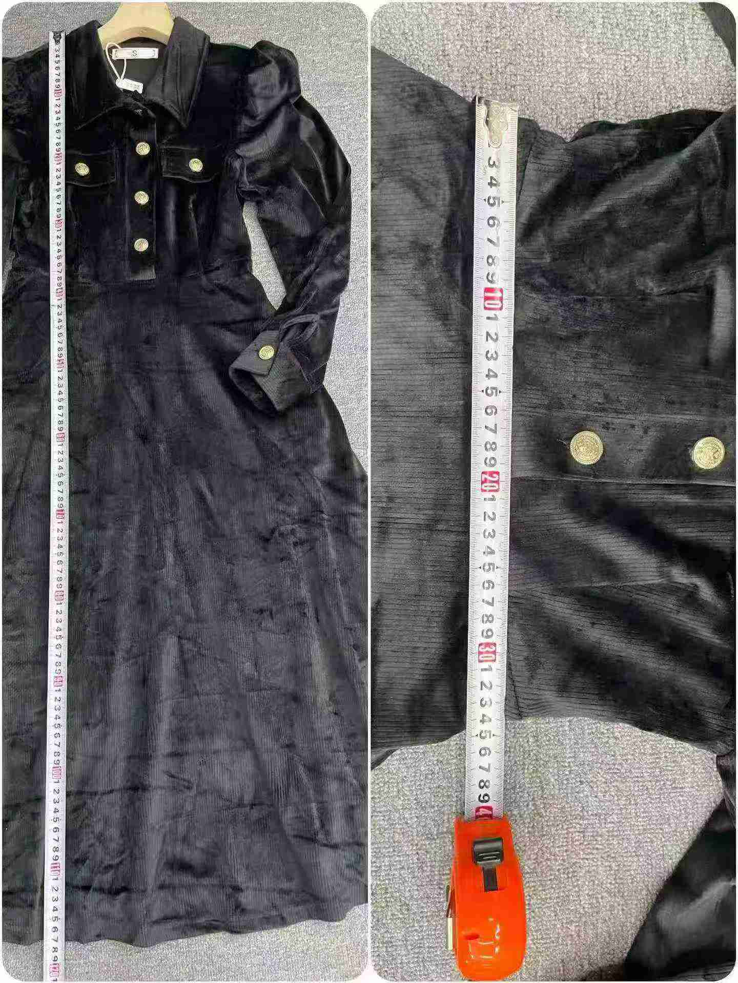 65 Pieces Recycled Hepburn Style Long Sleeve Corduroy Dresses - Image 7