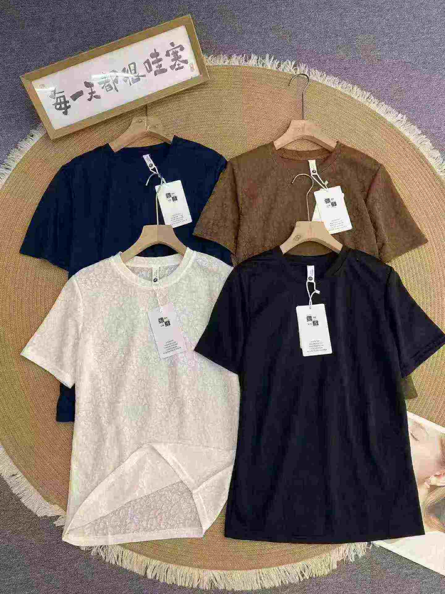 Men's Jacquard Linen Short Sleeve T-shirts 304 Pieces - Image 3