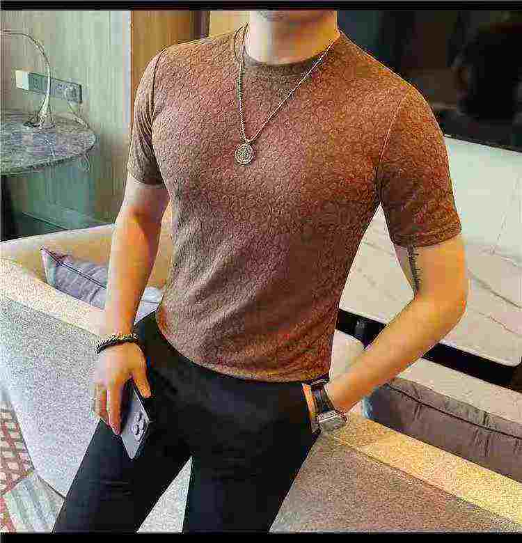 Men's Jacquard Linen Short Sleeve T-shirts 304 Pieces - Image 6