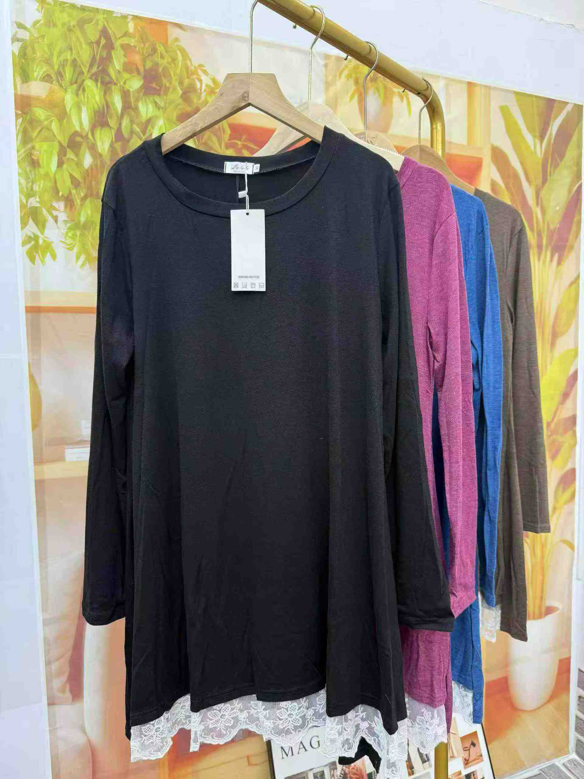 New Autumn Long Sleeve Lace Patchwork Women's Dress 143 Pcs - Image 2