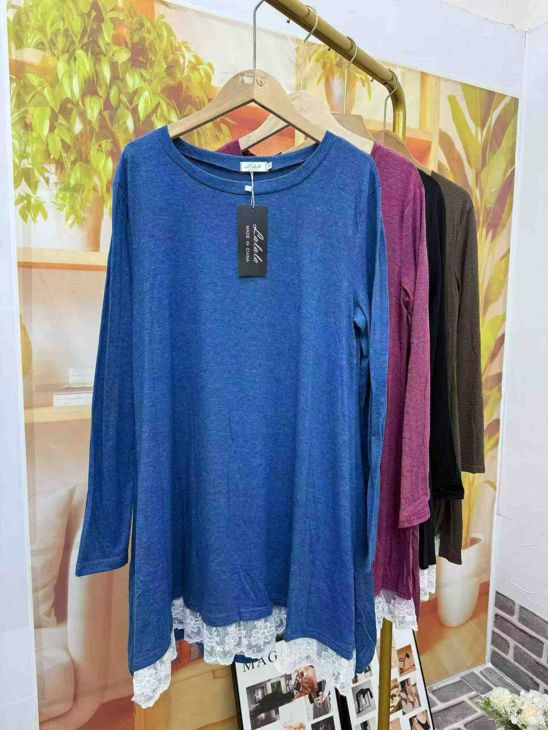New Autumn Long Sleeve Lace Patchwork Women's Dress 143 Pcs - Image 3