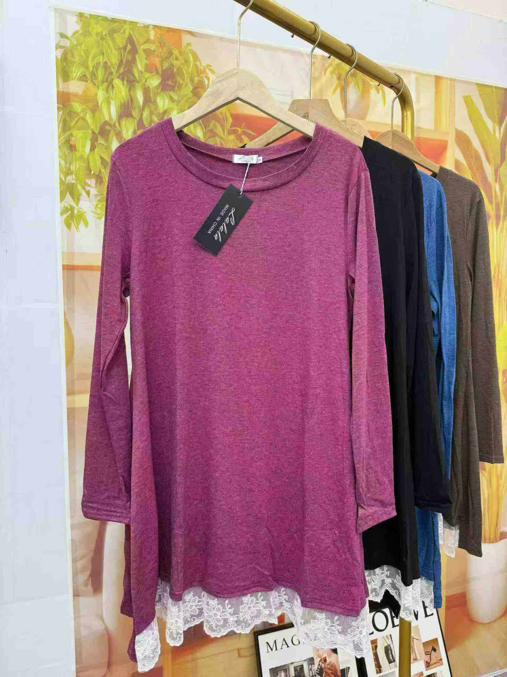New Autumn Long Sleeve Lace Patchwork Women's Dress 143 Pcs - Image 4
