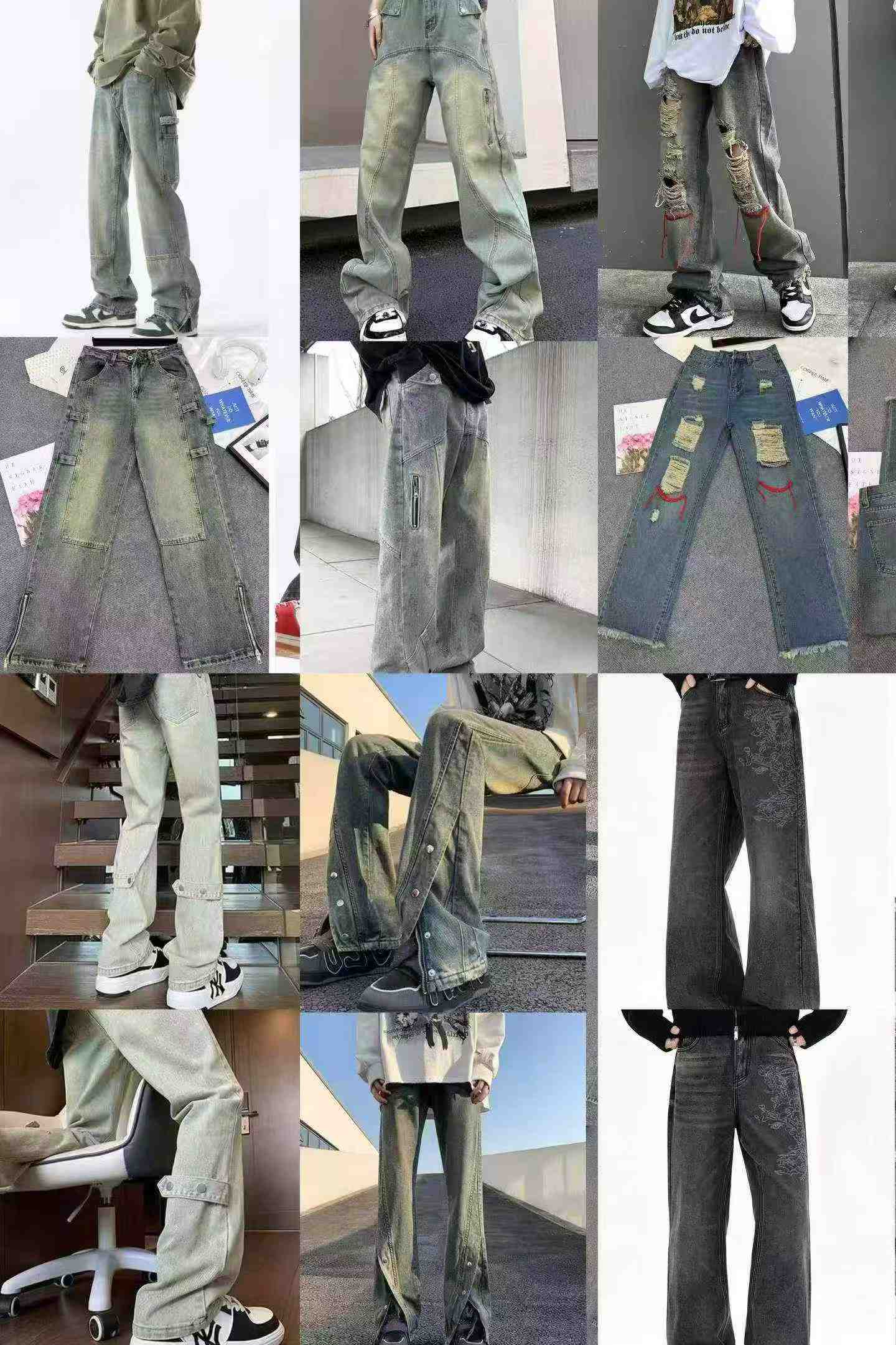 7280 Pieces American High Street Men's Straight Jeans Stock Wholesale - Image 3