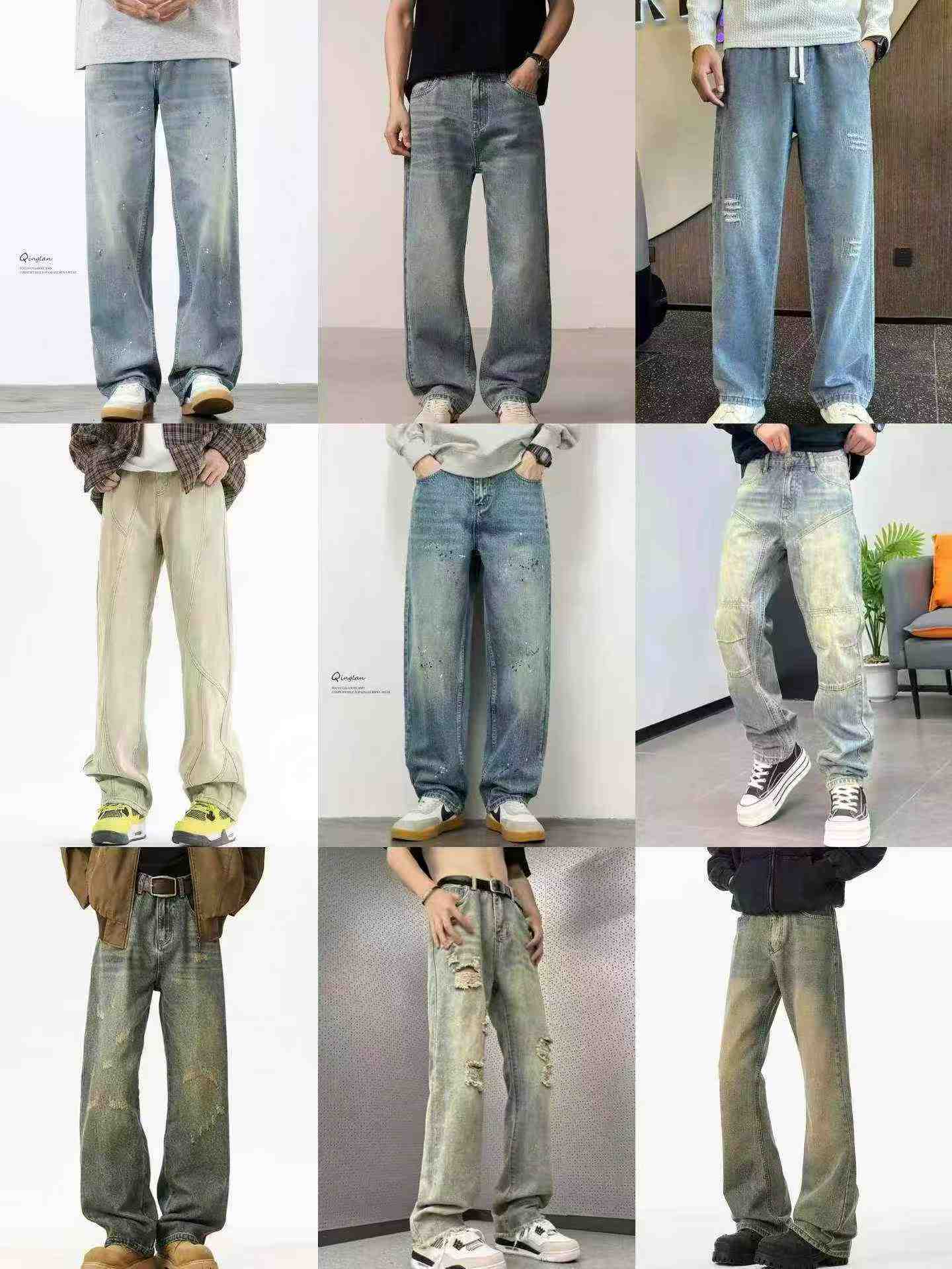 7280 Pieces American High Street Men's Straight Jeans Stock Wholesale - Image 4
