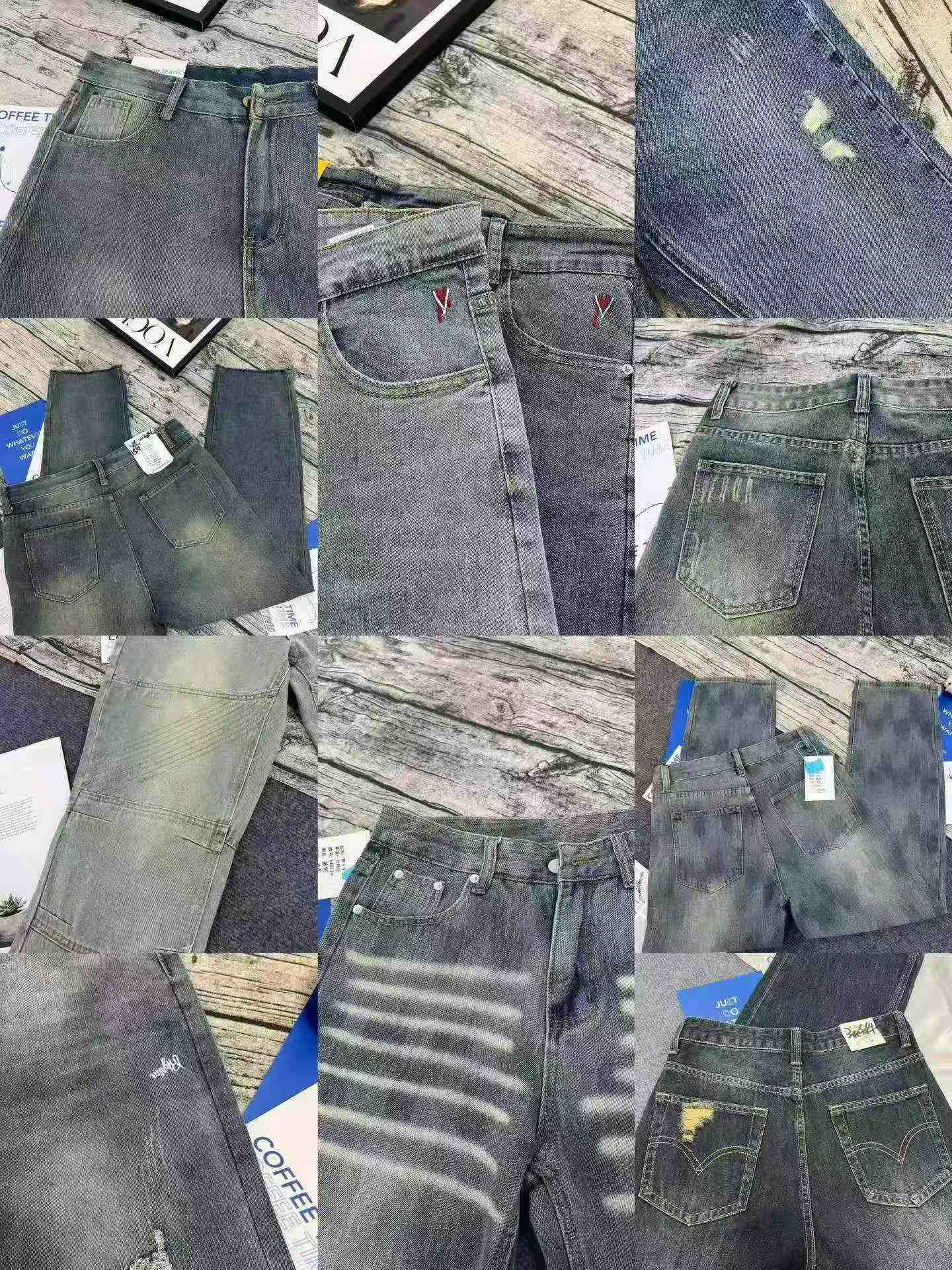 7280 Pieces American High Street Men's Straight Jeans Stock Wholesale - Image 9