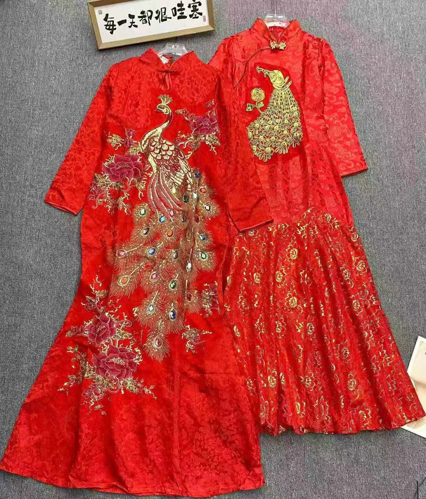 58 Pcs Phoenix Embroidery Heavy Cheongsam Dress - Image 1