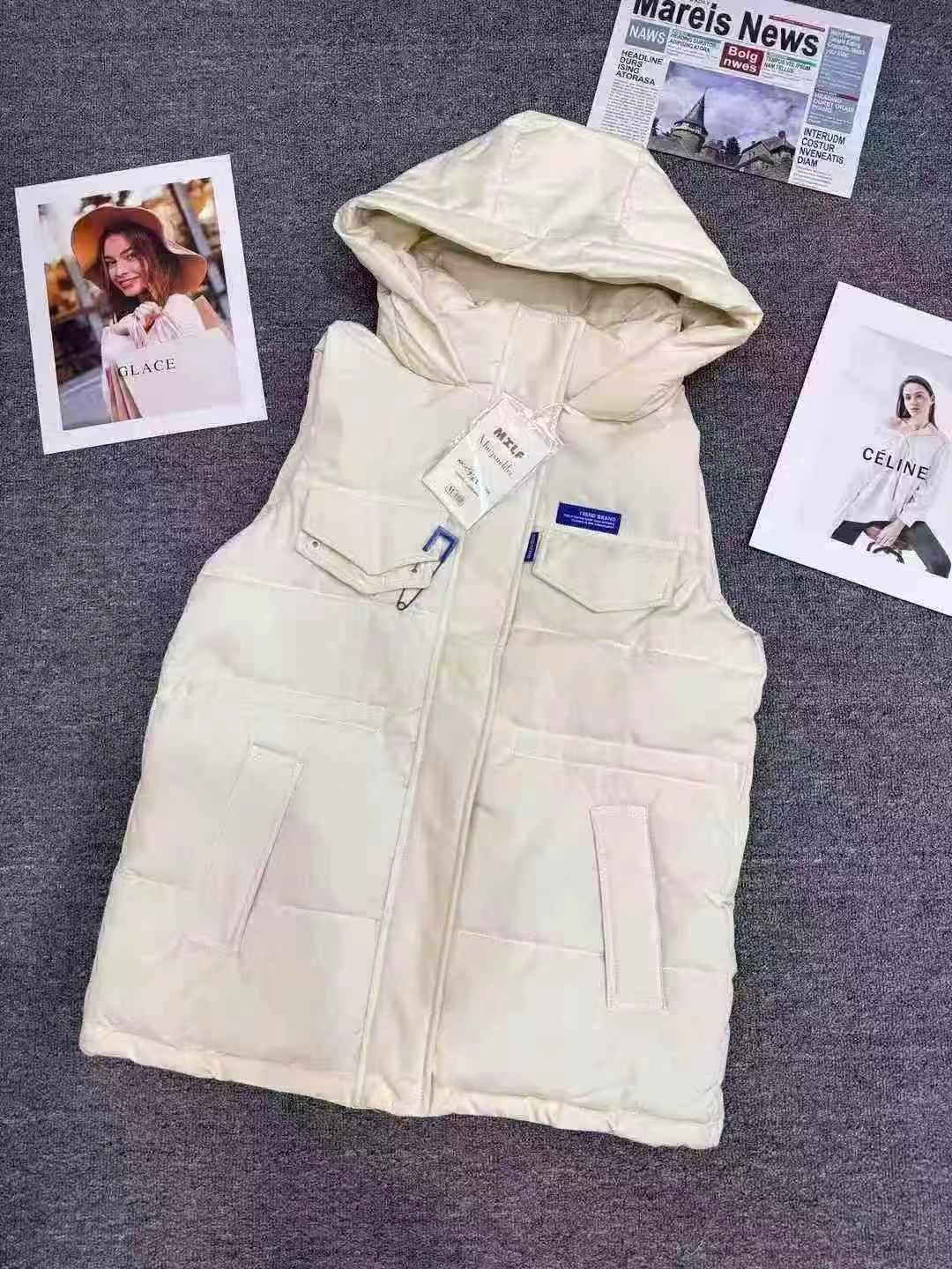 About 1000 Pieces Autumn Winter Hooded Mid-length Slim Down Cotton Vest - Image 1