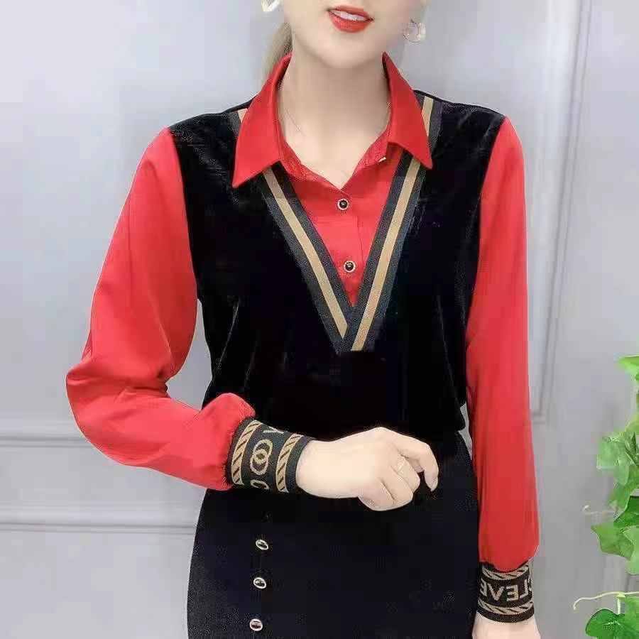 Fake Two-piece Loose Mom Shirt For Women, About 80 Pieces - Image 1