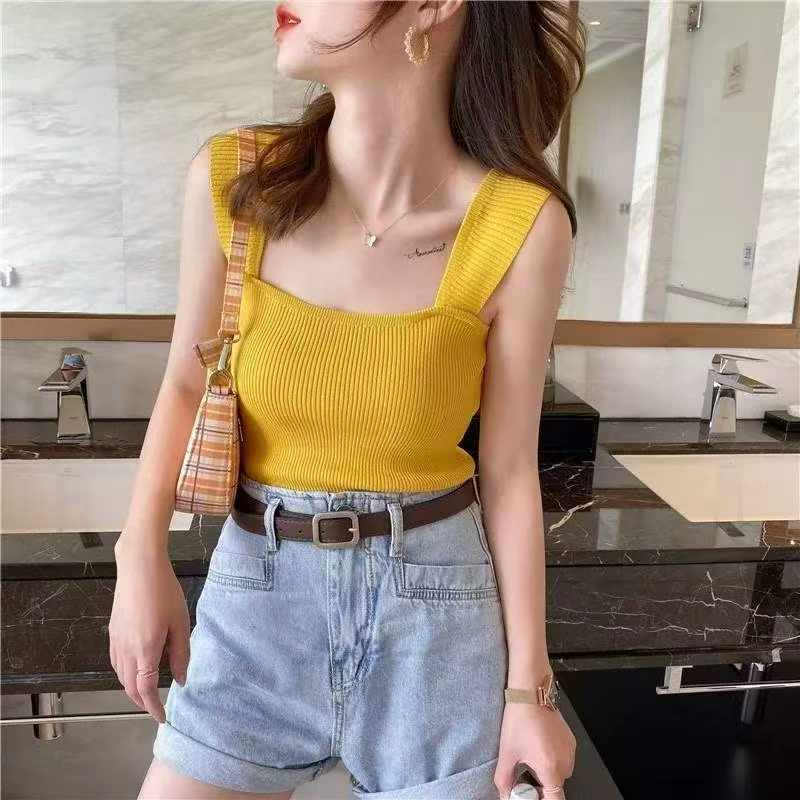 Summer Korean Style Simple Ice Silk Knit Camisole Vest 820 Pieces - Image 1