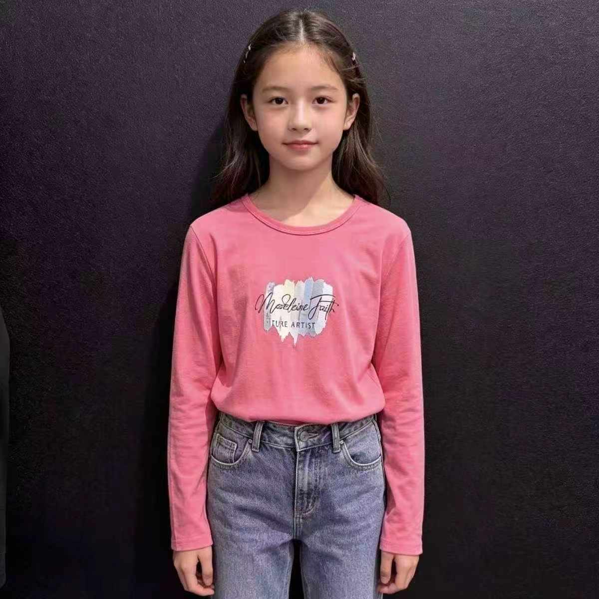 Long Sleeve Printed Versatile T-shirts For Older Kids, About 160 Pieces - Image 1