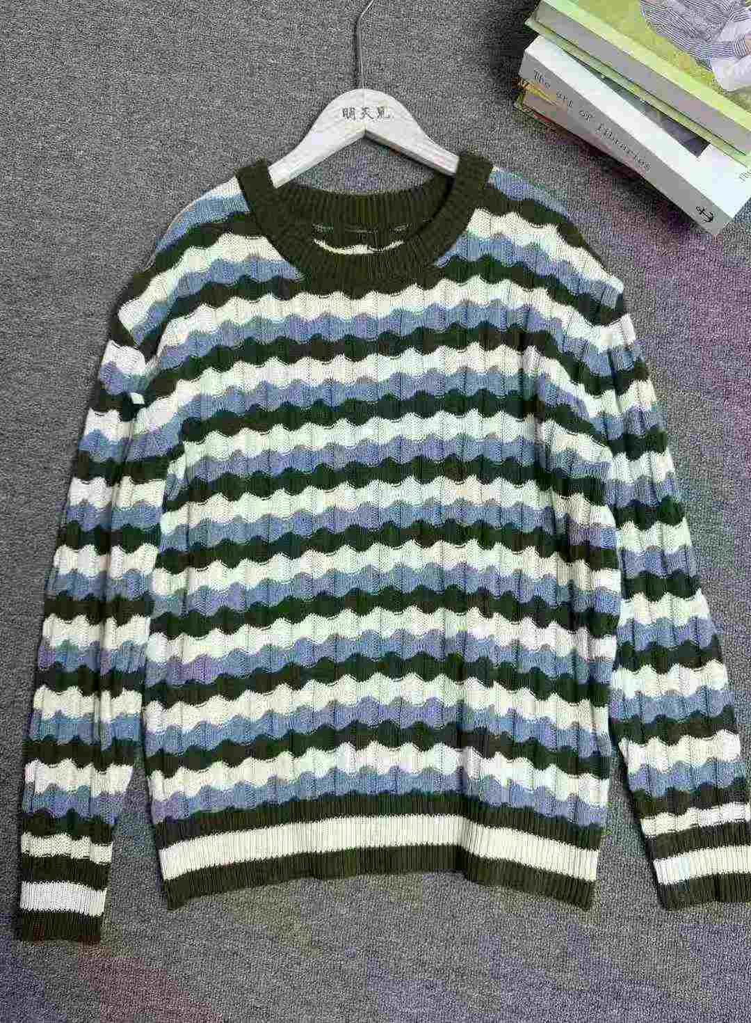 Autumn Winter Men Ins Vintage Stripe Loose Sweater 220PCS - Image 1
