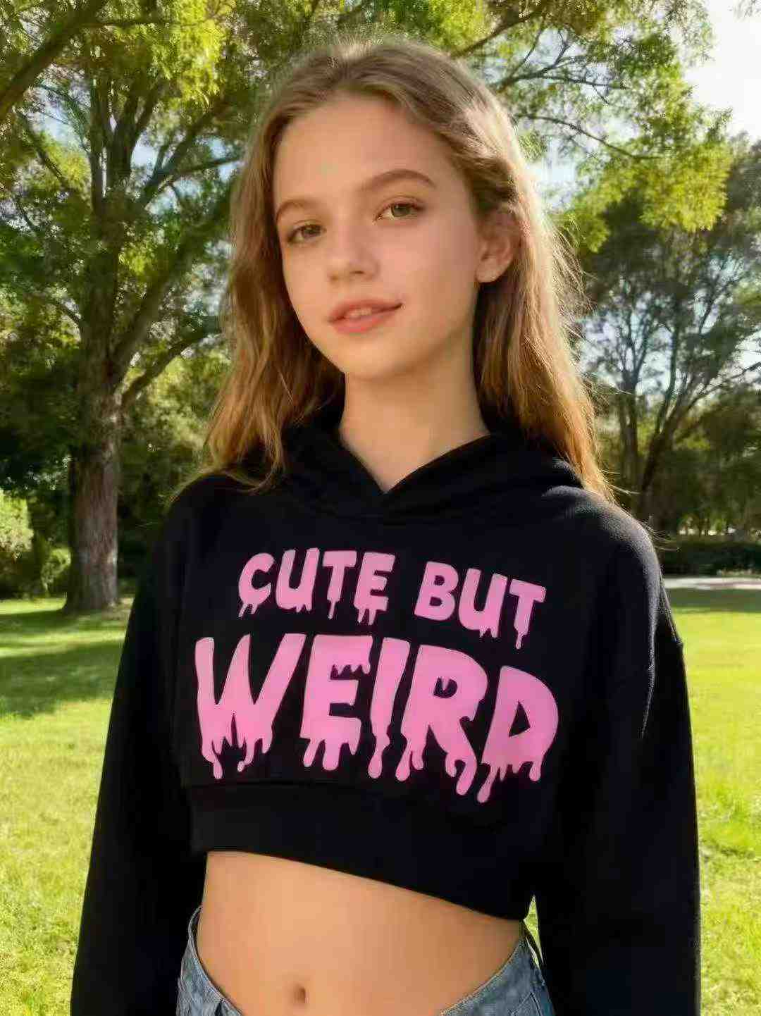 Approx 300pcs Girls Cropped Sweatshirts Size 110-160 Bulk Clearance - Image 1