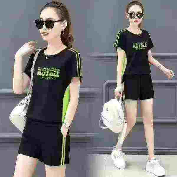 Plus Size Women's Summer Casual Sportswear 2-Piece Set, About 730 Sets - Image 1