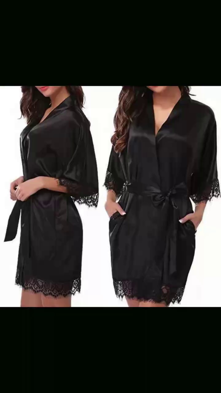 Approx 1160 Pcs High Quality Imitation Silk Satin Sleep Robes S-3XL - Image 1